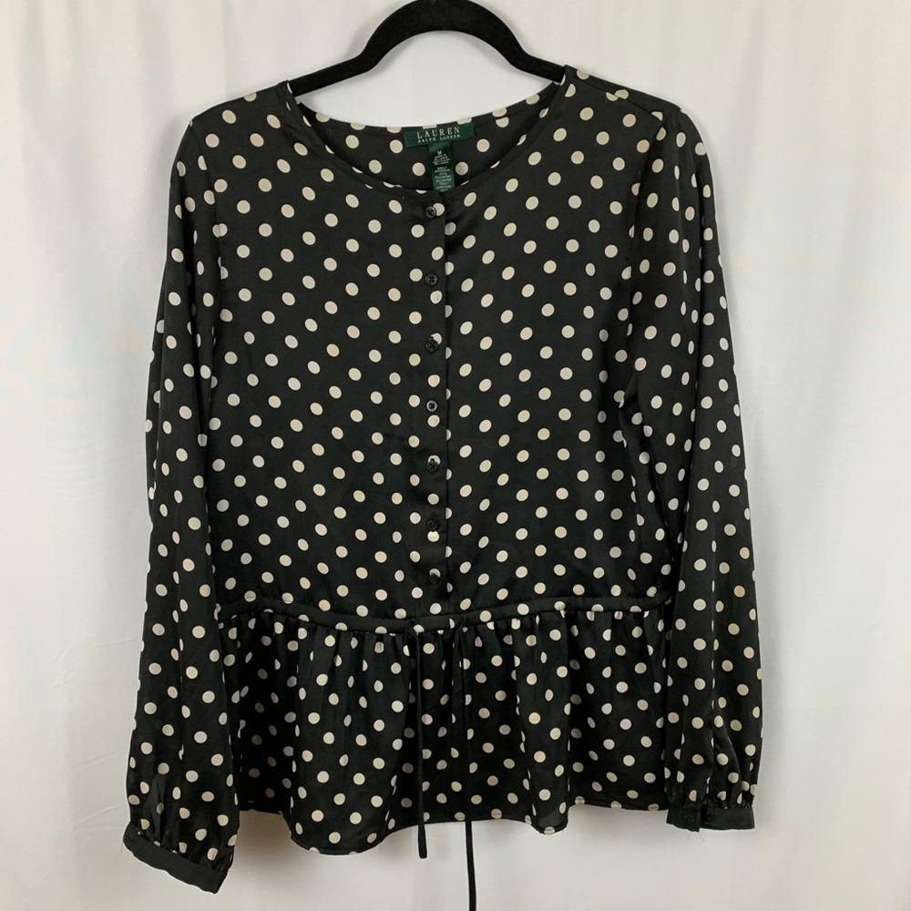 🍍Ralph Lauren polka dot blouse